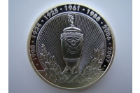 Медаль Национального банка Украины, изготовленная к празднованию 100-летия харьковского футбола, 2008 г.